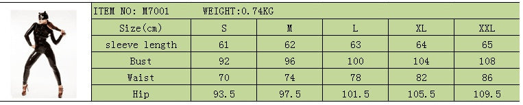 Combinaison Catwoman femme Catsuit sexy en simili cuir avec masque