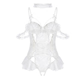 Combinaison sexy grande taille Dos nu & ouverte à l’entrejambe