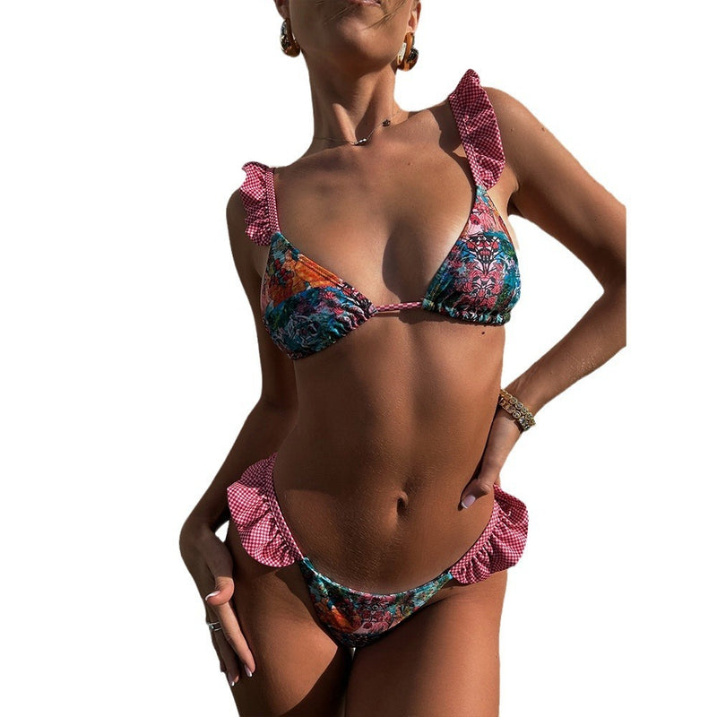 Bikini femme sexy Maillot 2 pièces à volants