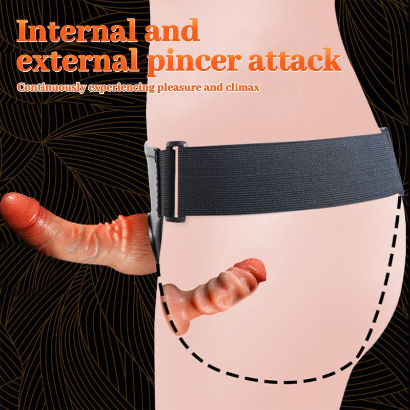 Strap-on vibrant femme Double godemichet lesbien