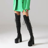 Cuissardes femme sexy Lacées avec boucle de ceinture