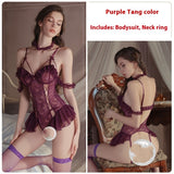 Combinaison sexy grande taille Dos nu & ouverte à l’entrejambe