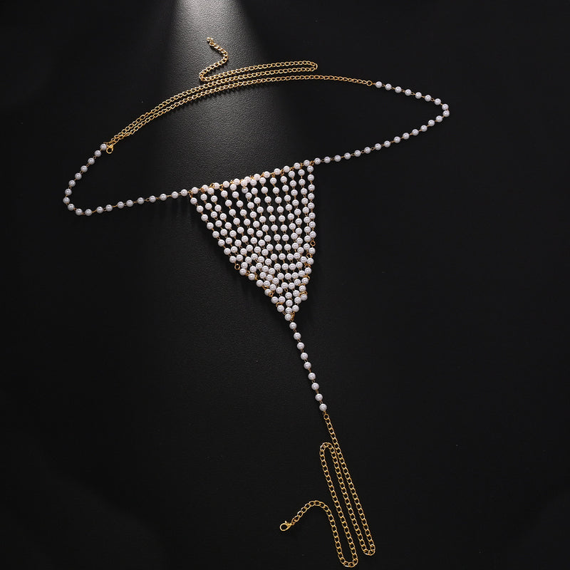 Chaîne de corps sexy T-back mode avec perles